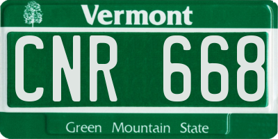 VT license plate CNR668