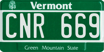 VT license plate CNR669
