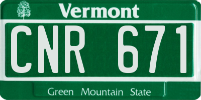 VT license plate CNR671