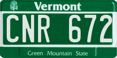 VT license plate CNR672
