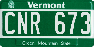 VT license plate CNR673