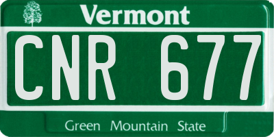 VT license plate CNR677