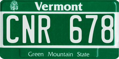 VT license plate CNR678