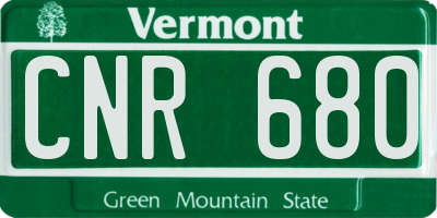 VT license plate CNR680