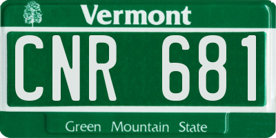 VT license plate CNR681