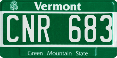 VT license plate CNR683