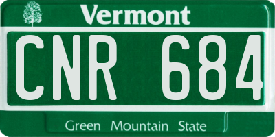VT license plate CNR684