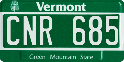 VT license plate CNR685