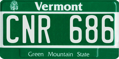 VT license plate CNR686