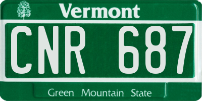 VT license plate CNR687