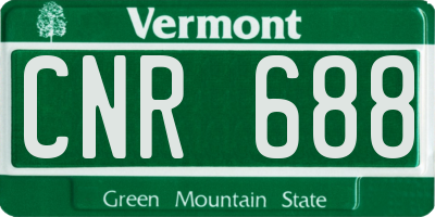 VT license plate CNR688