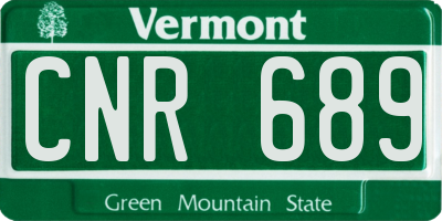 VT license plate CNR689