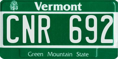 VT license plate CNR692