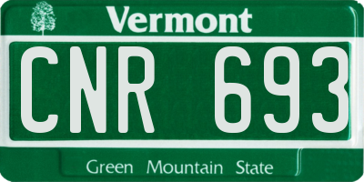 VT license plate CNR693