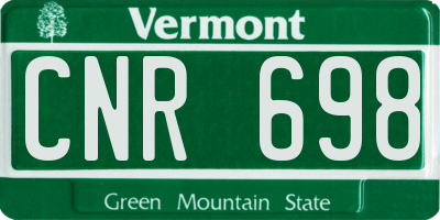 VT license plate CNR698