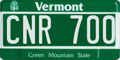 VT license plate CNR700