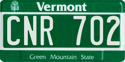 VT license plate CNR702
