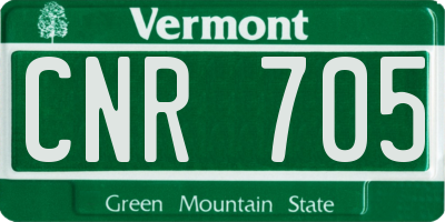 VT license plate CNR705