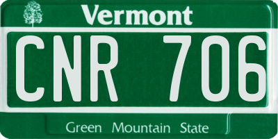 VT license plate CNR706