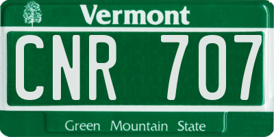 VT license plate CNR707
