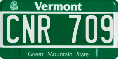 VT license plate CNR709