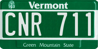 VT license plate CNR711