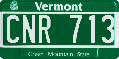 VT license plate CNR713