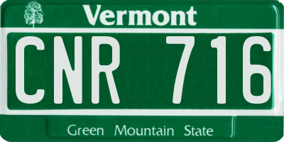 VT license plate CNR716