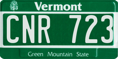 VT license plate CNR723
