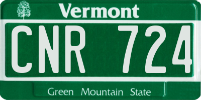 VT license plate CNR724