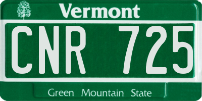VT license plate CNR725