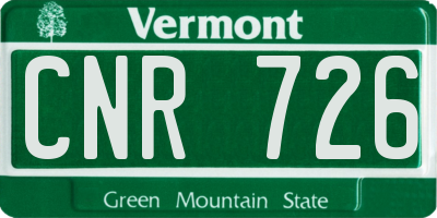 VT license plate CNR726