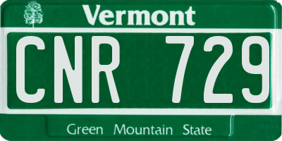 VT license plate CNR729