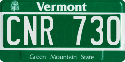 VT license plate CNR730