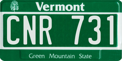 VT license plate CNR731