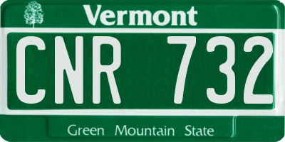 VT license plate CNR732