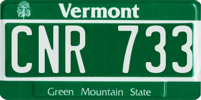 VT license plate CNR733