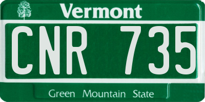 VT license plate CNR735