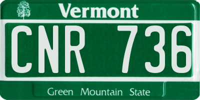 VT license plate CNR736