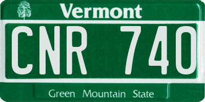 VT license plate CNR740