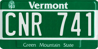 VT license plate CNR741