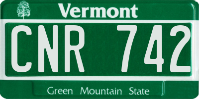 VT license plate CNR742
