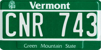 VT license plate CNR743