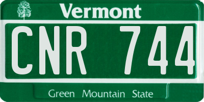 VT license plate CNR744