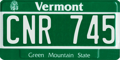 VT license plate CNR745