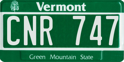 VT license plate CNR747