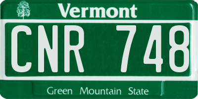 VT license plate CNR748