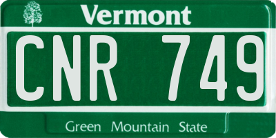 VT license plate CNR749