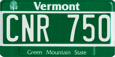 VT license plate CNR750