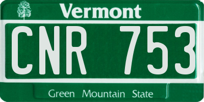 VT license plate CNR753